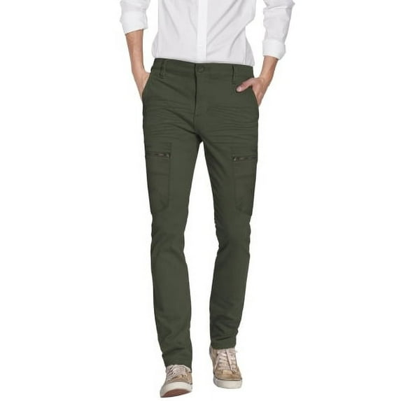 Mens Super Stretch Slim Fit Trousers Pants
