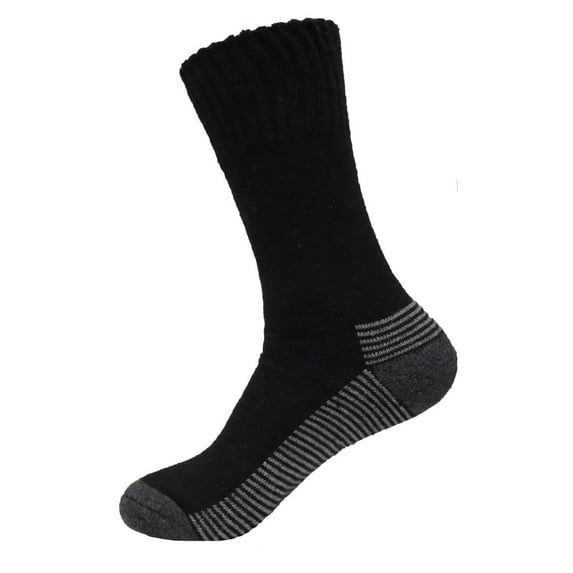 Mens Super Warm Heavy Thermal Merino Wool Winter Socks 10-13 (Black)