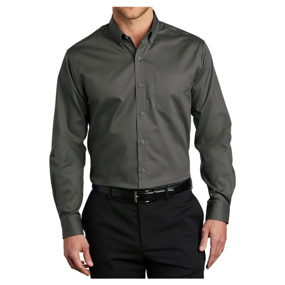 Mens SuperPro Twill Versatile Cotton/Polyester Shirt Sterling Grey 4X-Large