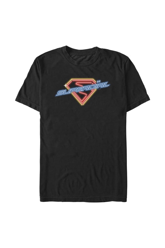Mens Supergirl Neon Sign Logo T Shirt