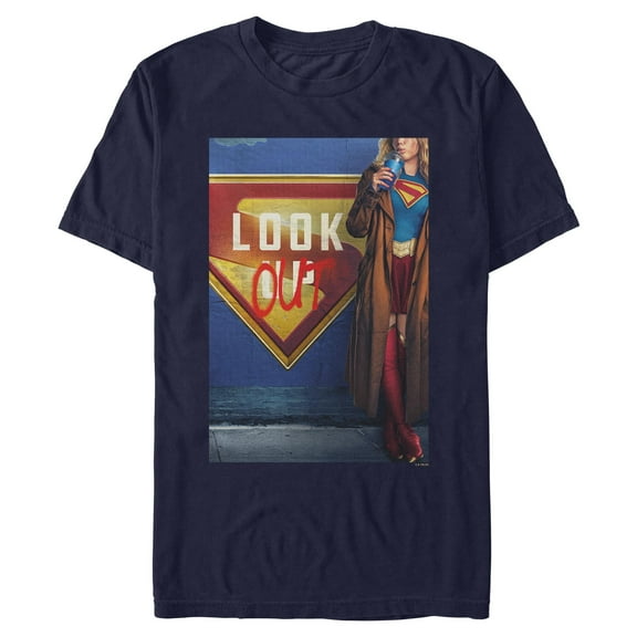 Mens Supergirl Official Look Out Poster T Shirt