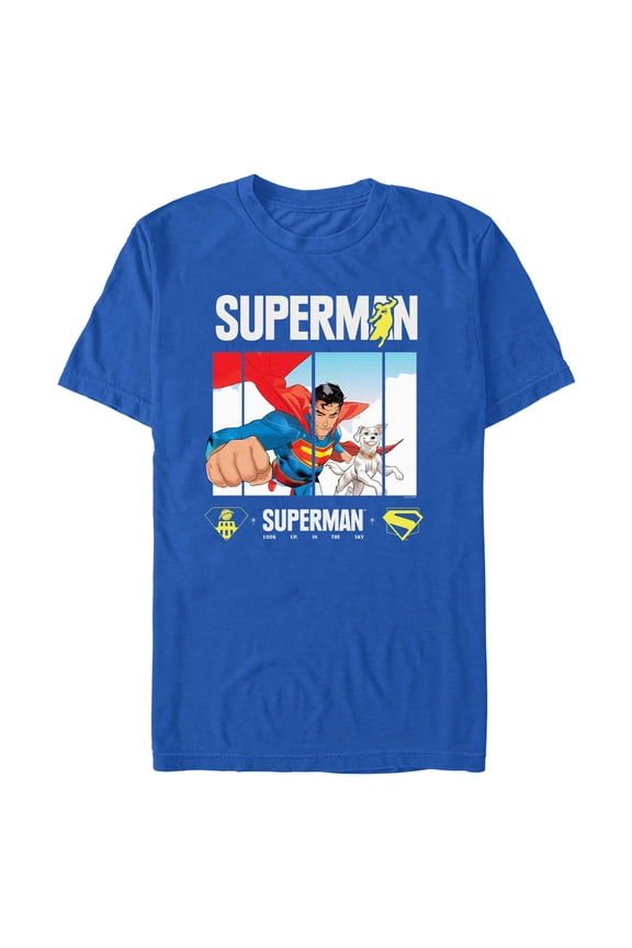 Mens Superman Best Friends Panel T Shirt