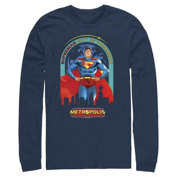 Mens Superman City of Tomorrow Long Sleeve Shirt