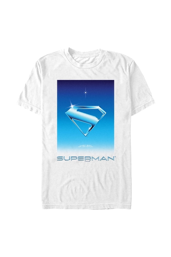 Mens Superman Last Son of Krypton Blue Symbol T Shirt