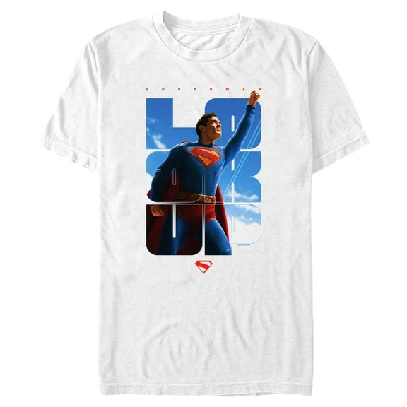 Mens Superman Look Up Classic Pose T Shirt