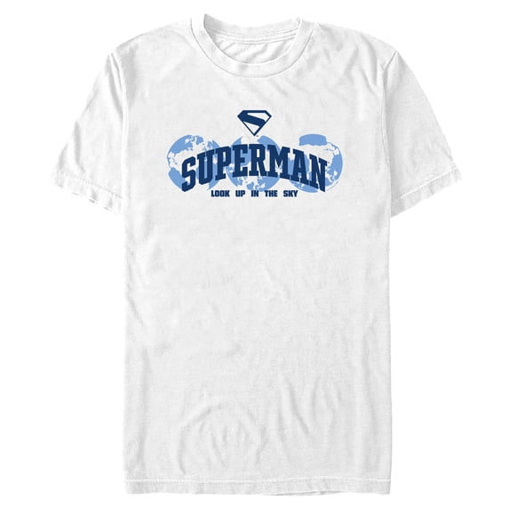 Mens Superman Look Up in the Sky World T Shirt