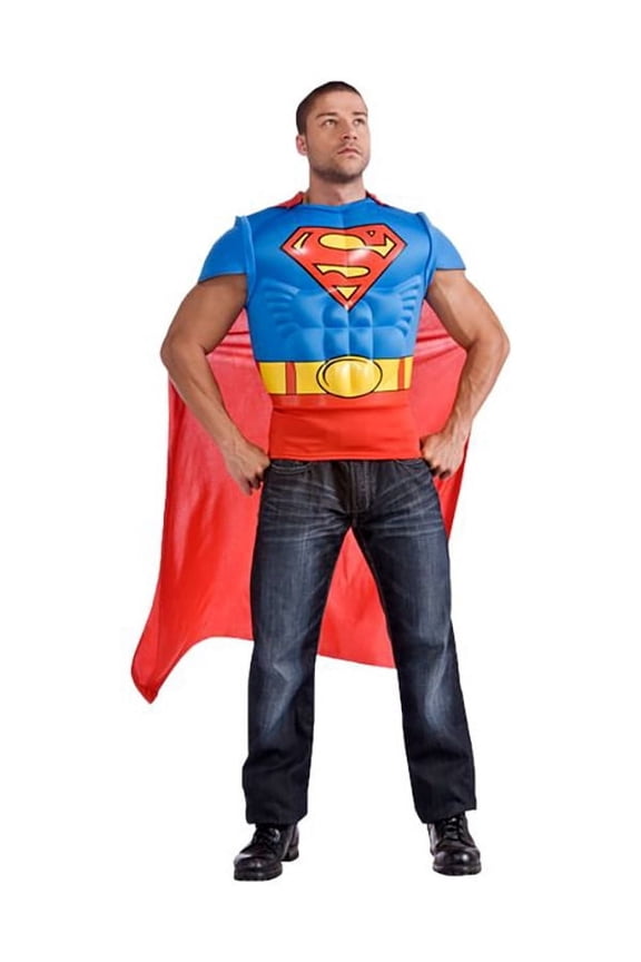 DC Comics Superman Muscle Chest Top Costume for Adults by Rubies, Men's One Size