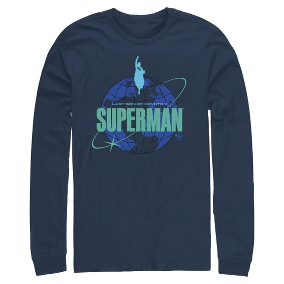 Mens Superman Retro Last Son of Krypton Long Sleeve Shirt