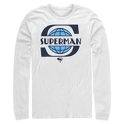 Mens Superman Retro Planet Logo Long Sleeve Shirt