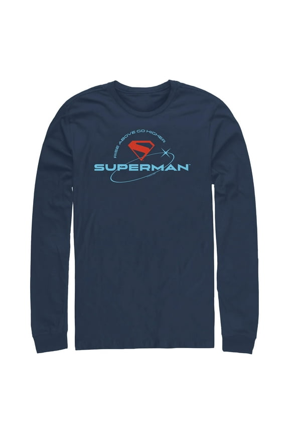 Mens Superman Rise Above Go Higher Long Sleeve Shirt