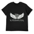 thumbnail image 1 of Mens Supernatural Slogan Design V-Neck T-Shirt Black 4X-Large, 1 of 5