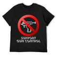 thumbnail image 1 of Mens Support Gun Control Anti Piercing Gun PSA T Shirt Black, 1 of 5