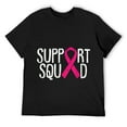 thumbnail image 1 of Mens Support Squad Breast Cancer Awareness Ribbon Fighter Warrior T-Shirt Black, 1 of 5