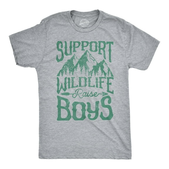 Mens Support Wildlife Raise Boys T Shirt Funny Parenting Tee Graphic Tees