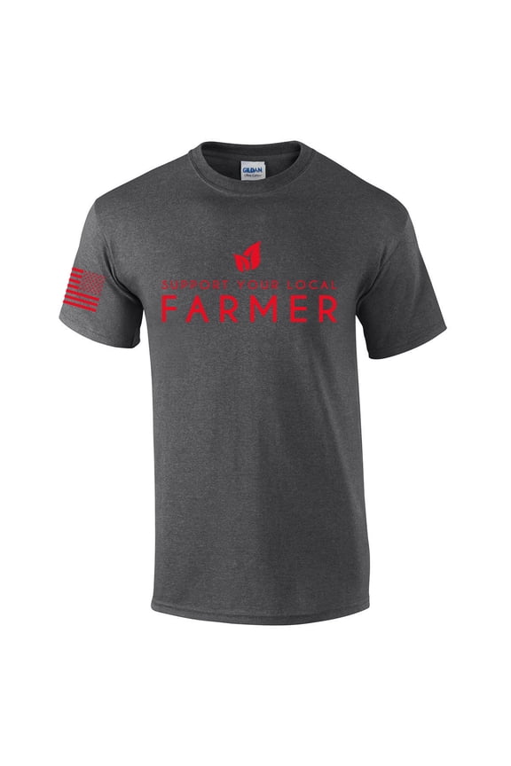 Mens Support Your Local Farmers Agriculture Food Farm to Table Short Sleeve T-shirt Graphic Tee-Heather Grey-xxl