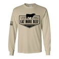 thumbnail image 1 of Mens Support Your Local Farmers Eat More Beef Farm to Table Long Sleeve T-shirt Graphic Tee-Sand-xxxl, 1 of 1