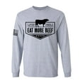 thumbnail image 1 of Mens Support Your Local Farmers Eat More Beef Farm to Table Long Sleeve T-shirt Graphic Tee-Sports Grey-5xl, 1 of 1