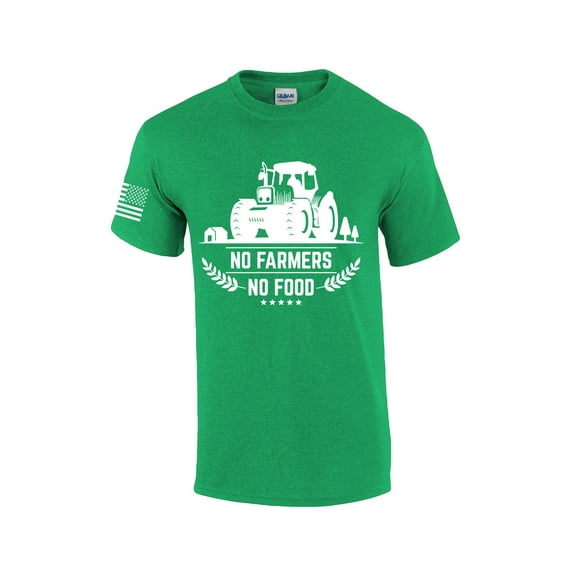 Mens Support Your Local Farmers No Farmers No Food Farm to Table Short Sleeve T-shirt Graphic Tee-Antique Irish Green-small