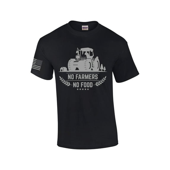 Mens Support Your Local Farmers No Farmers No Food Farm to Table Short Sleeve T-shirt Graphic Tee-Black-5xl