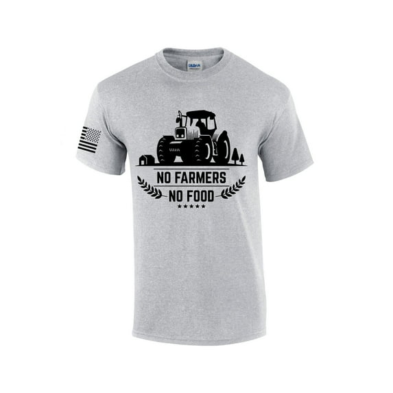 Mens Support Your Local Farmers No Farmers No Food Farm to Table Short Sleeve T-shirt Graphic Tee-Sports Grey-xl