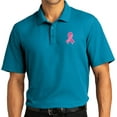 thumbnail image 1 of Mens Survivor Breast Cancer Awareness Patch Short Sleeve Polo Shirt, Extra-Small Parcel Blue, 1 of 5
