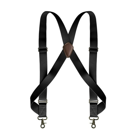 Mens Suspender Adjustable with Swivel Hooks Trucker Suspenders Trousers Apparel Black