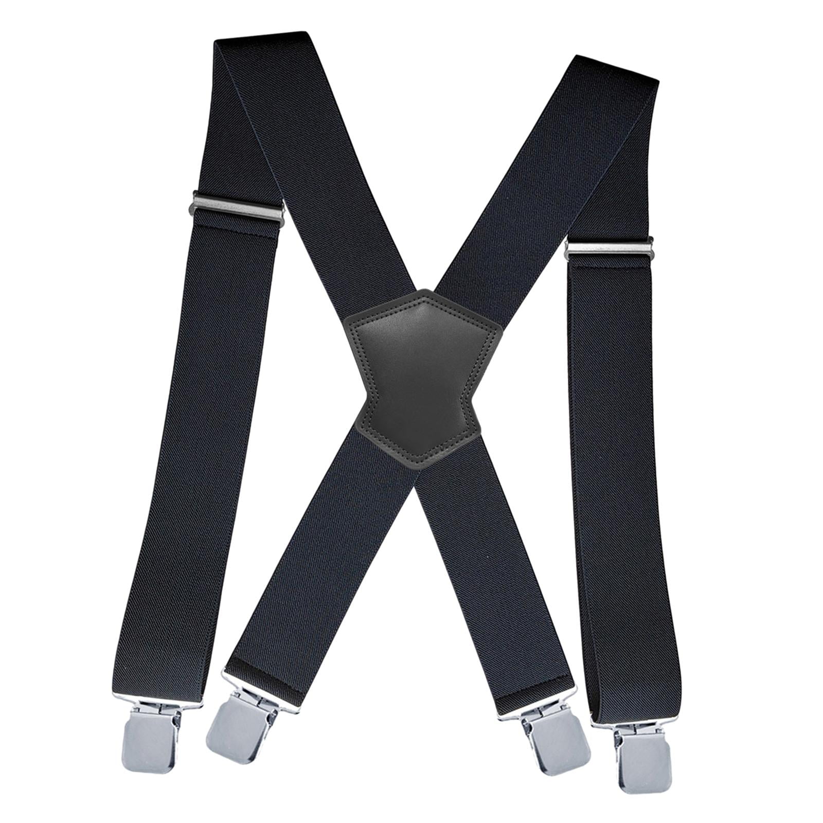 Mens Suspender Side Clip Suspenders 4 Clips for Belt Loops x Shaped