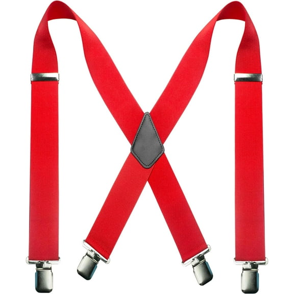 Mens Suspender with 4 Strong Metal Clips 5cm Wide Heavy Duty Suspender(2inch)