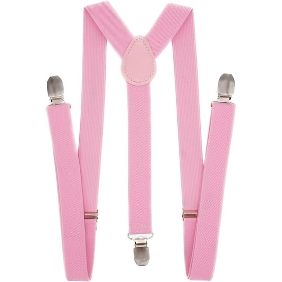 Mens Suspenders 1" Inch Elastic Adjustable Y-Back Clip-on Suspender