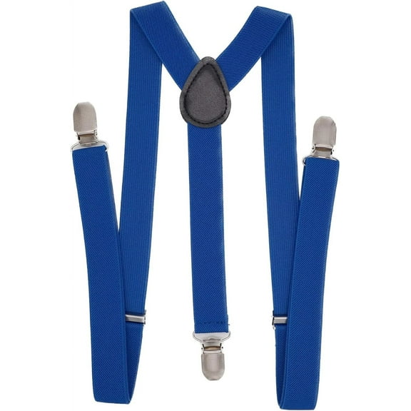 Mens Suspenders 1" Inch Elastic Adjustable Y-Back Clip-on Suspender
