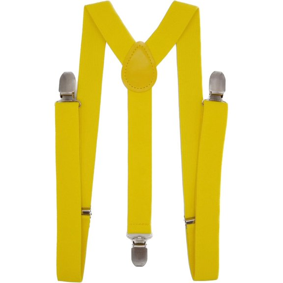 Mens Suspenders 1" Inch Elastic Adjustable Y-Back Clip-on Suspender