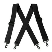 Mens Suspenders 2" Wide Adjustable and Elastic Braces X Shape Work Suspender with Very Strong 4 Swivel Hooks
