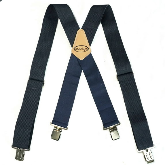 Mens Suspenders 2" Wide Adjustable and Elastic Braces X Shape with Very Strong Clips - Heavy Duty