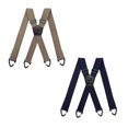 thumbnail image 1 of Mens Suspenders For Jeans 1.5 Inches Wide X Back Heavy Duty Black Suspenders For Work-2 PACK-BEIGE And NAVY, 1 of 1