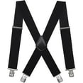 thumbnail image 1 of Mens Suspenders X-Back 2" Wide Adjustable Solid Straight Heavy Duty Clip Suspenders for Men Women, 1 of 1