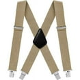 thumbnail image 1 of Mens Suspenders X-Back 2" Wide Adjustable Solid Straight Heavy Duty Clip Suspenders for Men, 1 of 8