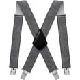 thumbnail image 1 of Mens Suspenders X-Back 2" Wide Adjustable Solid Straight Heavy Duty Clip Suspenders for Men, 1 of 5