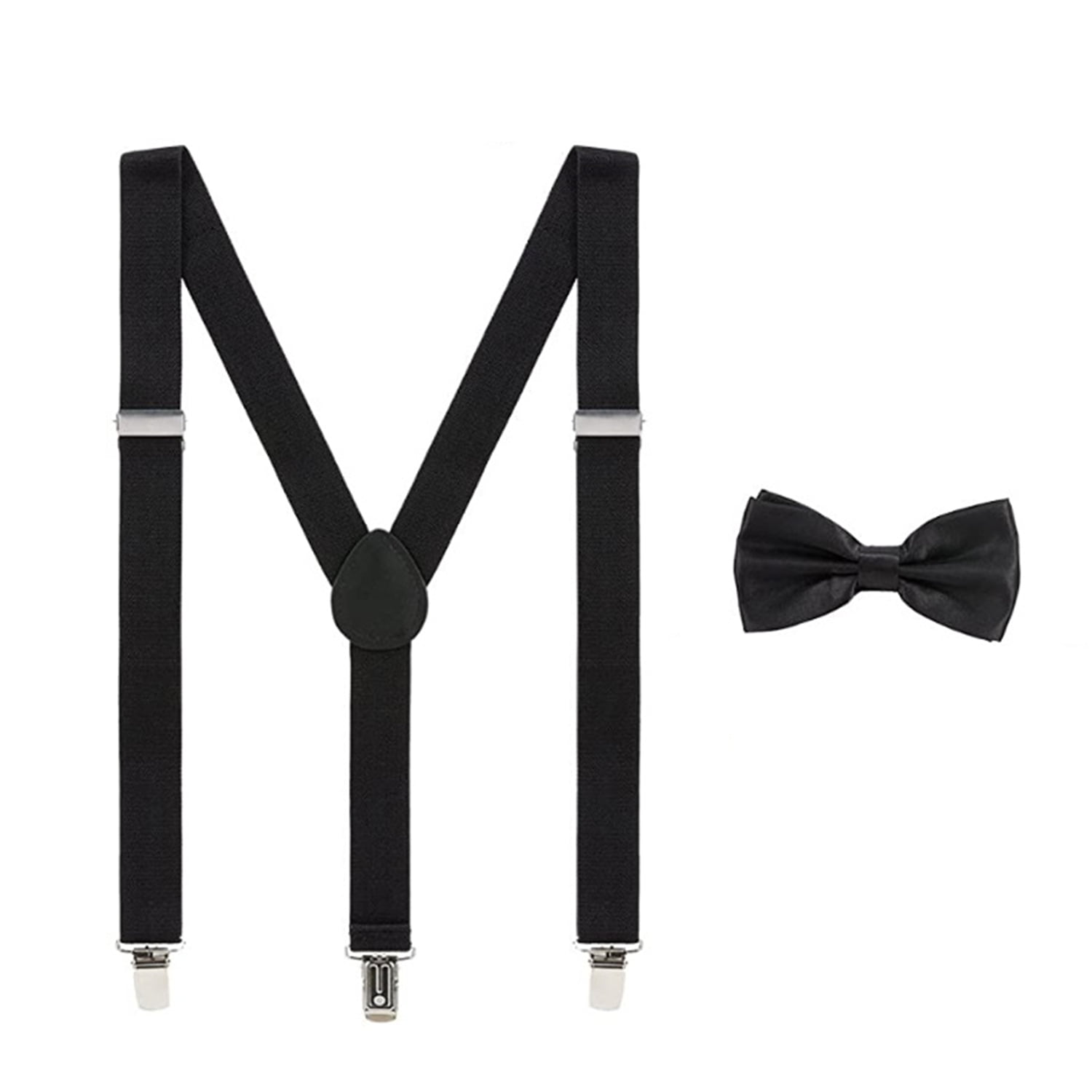 Mens Adjustable Elastic Suspenders and Pre-Tied Bow Tie Set for Wedding,  One Size Fits Most - Walmart.com, image size:1500x1500