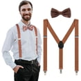 thumbnail image 1 of Mens Suspenders and Bow Tie Set - Adjustable Elastic Clip Suspenders with multiple colors for Party and Wedding, 1 of 1