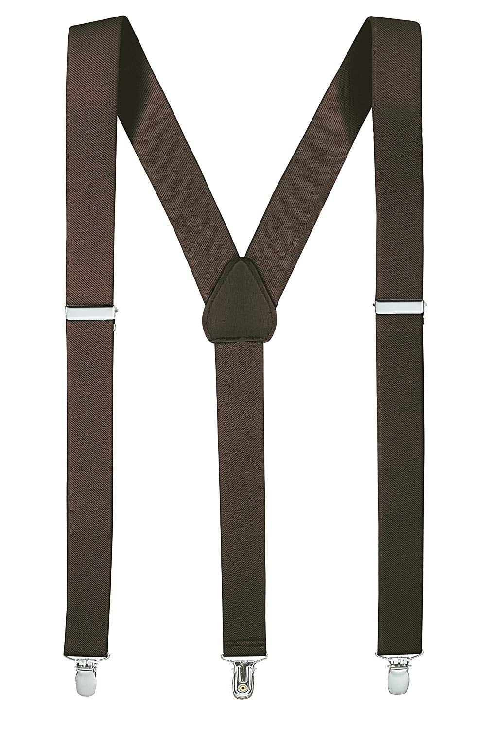 Mens Suspenders for Men with Clips Y Back Design Pant Clip Style Tuxedo Braces - Brown