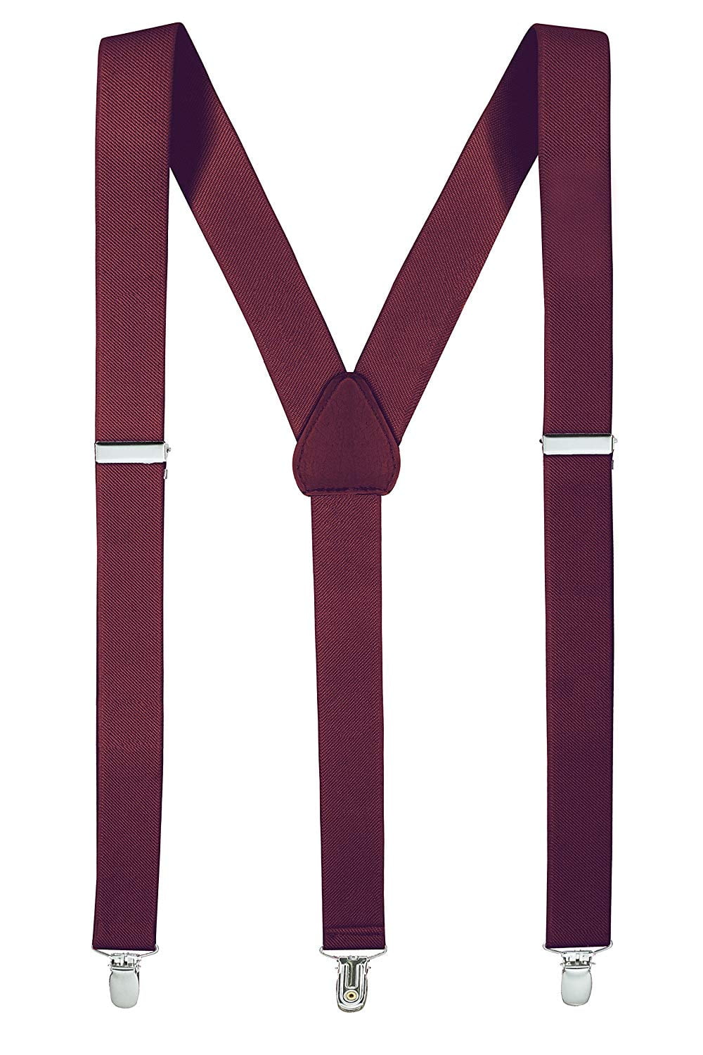 Mens Suspenders for Men with Clips Y Back Design Pant Clip Style Tuxedo Braces - Burgundy