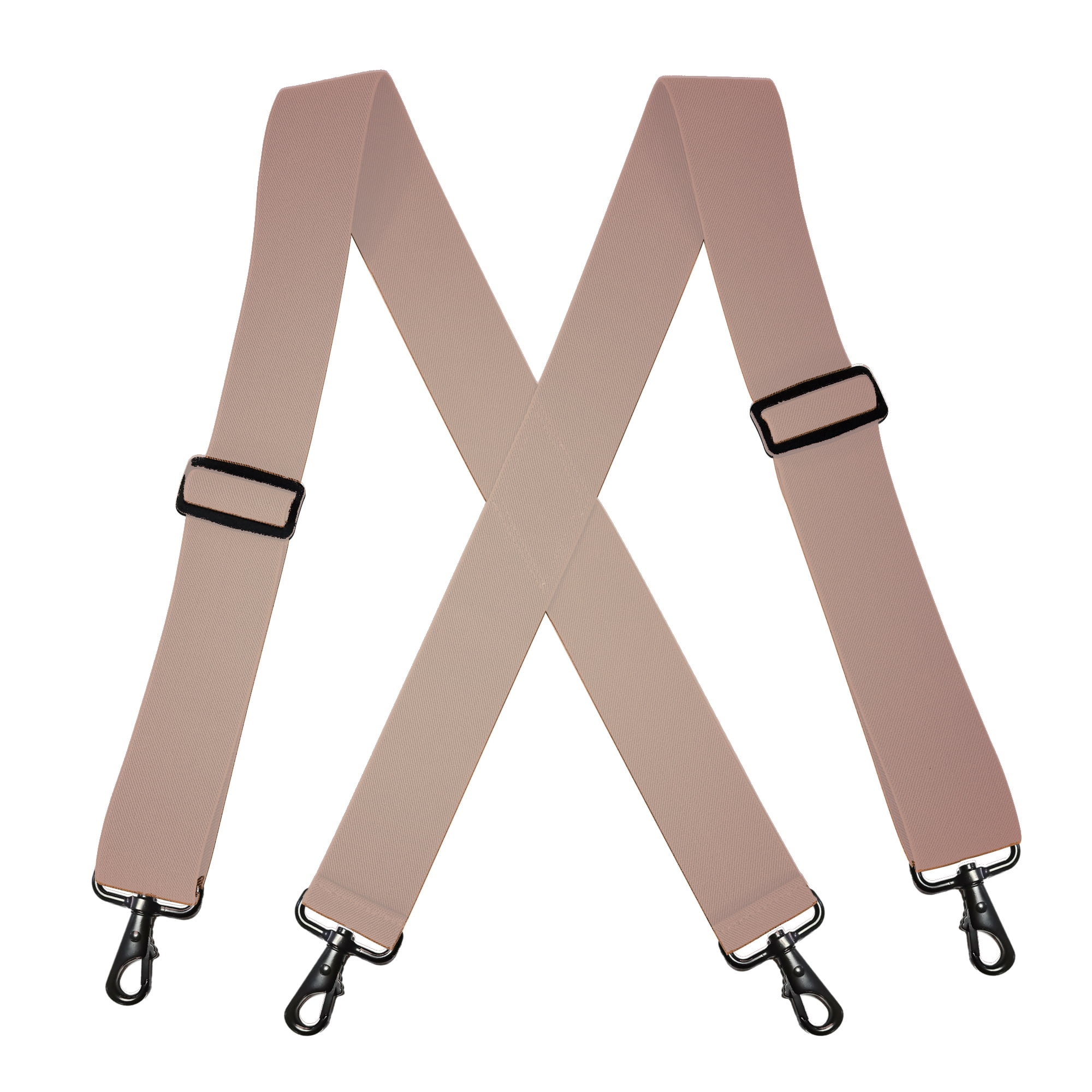 Mens Suspenders with 4 Snap Hooks Heavy Duty XBack 2 Inch Adjustable