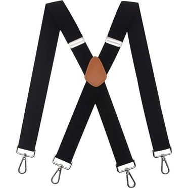 Mens Suspenders with 4 Swivel Hooks Adjustable Heavy Duty Braces
