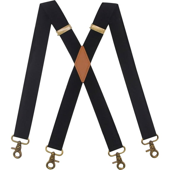 Mens Suspenders with 4 Swivel Hooks Adjustable Heavy Duty Braces