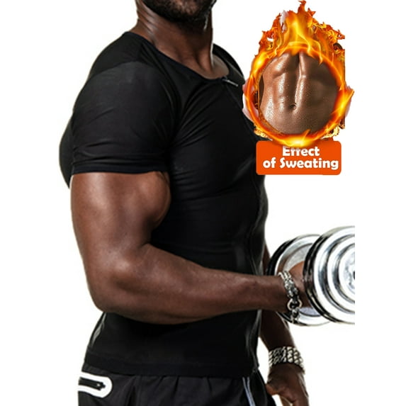 Mens Sweat Body Shaper Weight Loss Sauna Suit Workout Shirt Body Shaper Shirt Gym Clothes Corset