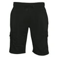 thumbnail image 1 of Mens Sweat Cargo Shorts Soft Cotton Lounge Gym Workout Casual Black XL, 1 of 3