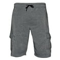 thumbnail image 1 of Mens Sweat Cargo Shorts Soft Cotton Lounge Gym Workout Casual Dark Grey 2XL, 1 of 2