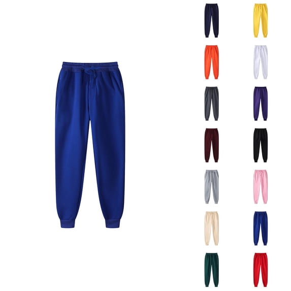 Mens Sweat Pants 2026 Fall Winter Casual Drawstring Elastic Waist Lined Jogger Sweatpants Trousers with Pockets