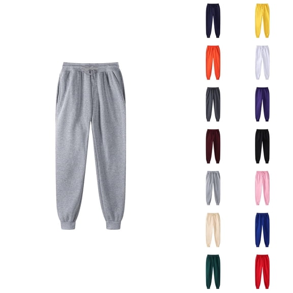 Mens Sweat Pants 2026 Fall Winter Casual Drawstring Elastic Waist Lined Jogger Sweatpants Trousers with Pockets