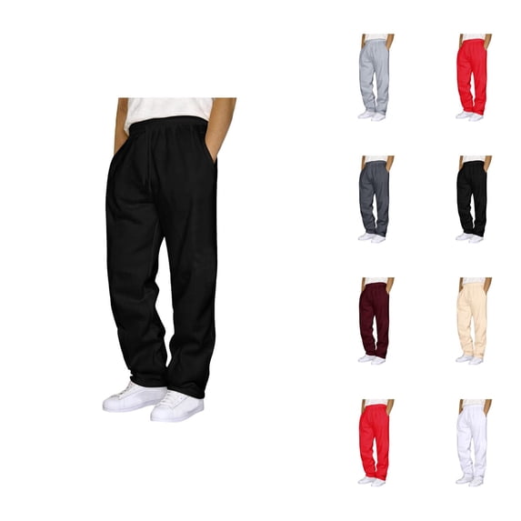 Sweatpants for Men 2026 Fashion Elastic Waist Drawstring Straight Leg Casual Pants with Pockets Trousers